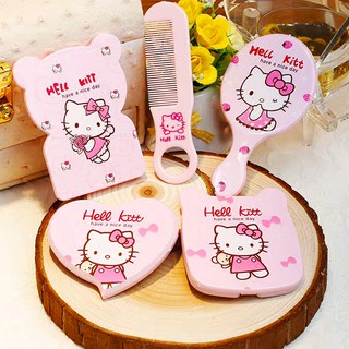 Bộ lược chải tóc và gương cầm tay Hello Kitty đáng yêu cho bé gái BBShine – I002