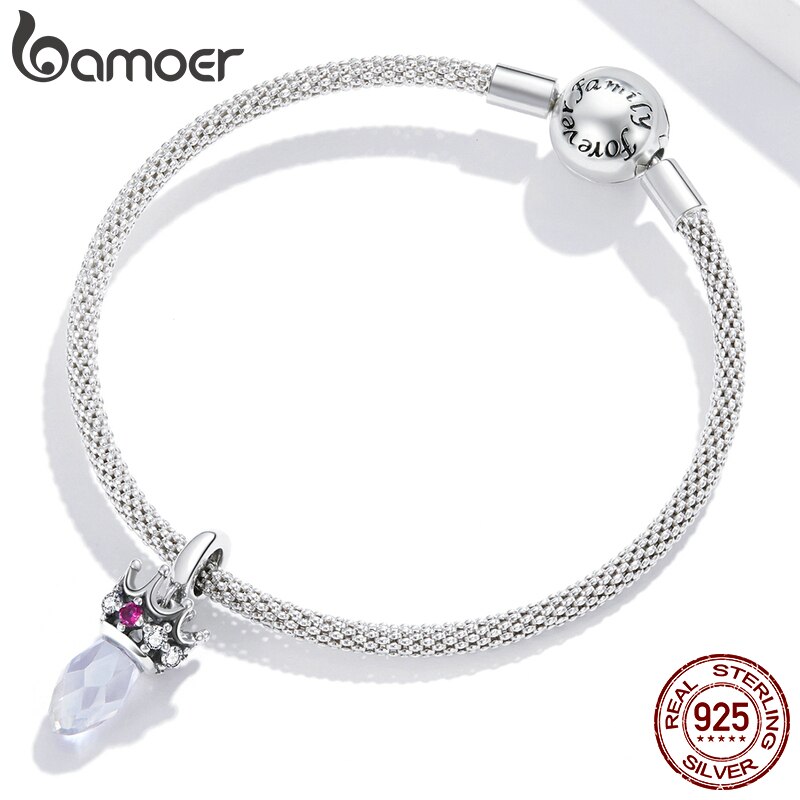 BAMOER Hạt Charm Hình Vương Miện Bằng Bạc 925 Dùng Làm Trang Sức Cho Nữ SCC1772