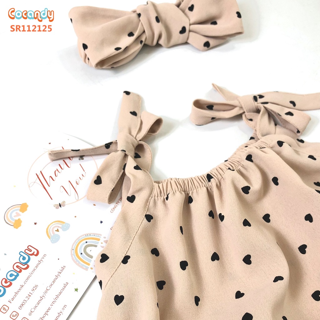 Set bodysuit dây tim nhí be kèm turban cho bé của COCANDY mã SR112125