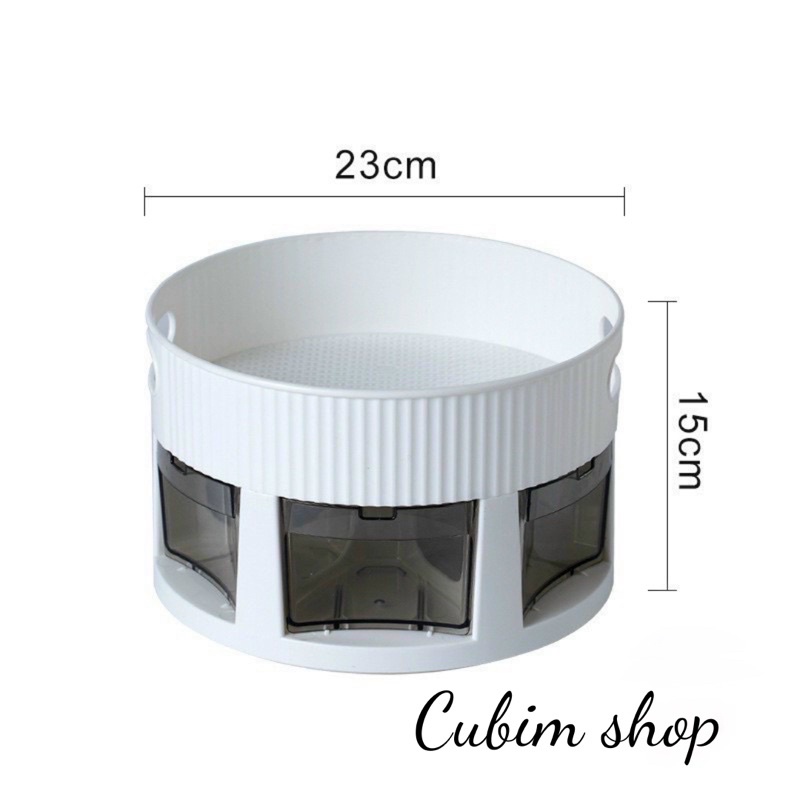 Khay đựng gia vị xoay 360 độ, bền bỉ, gọn gàng, tiện lợi