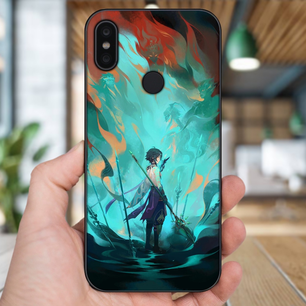 Ốp lưng Xiaomi Redmi S2 viền đen in hình Xiao Genshin Impact