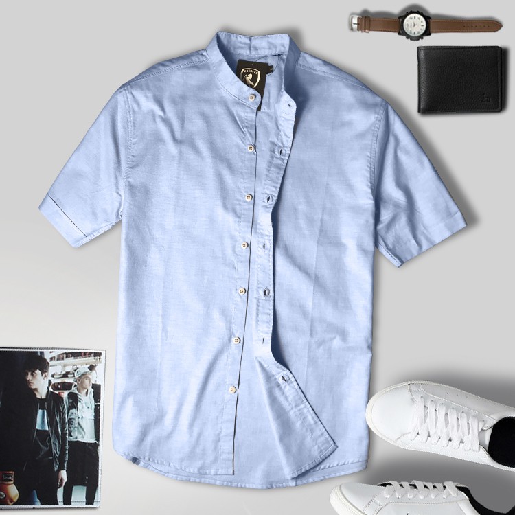 [Mã FAMALLT5 giảm 15% đơn 150K] Áo Sơ Mi Nam Vải Oxford Ngắn Tay Cổ Tàu KATUSCO - A2008 | BigBuy360 - bigbuy360.vn