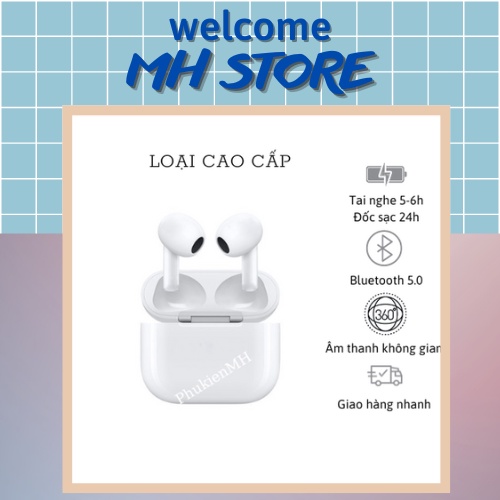 Tai Nghe Bluetooth AI3 Cảm Biến Đa Điểm Không Dây 5.0 Full Setting Định Vị - Đổi Tên - Sạc Không Dây