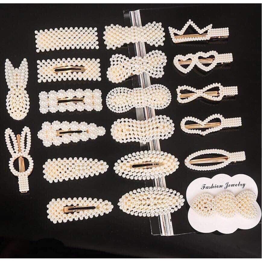 Set 20 kẹp tóc ngọc trai phong cách Hàn Quốc