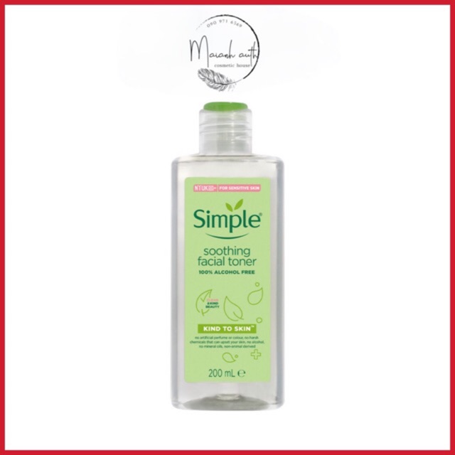 Nước hoa hồng Simple Kind to Skin Soothing Facial Toner