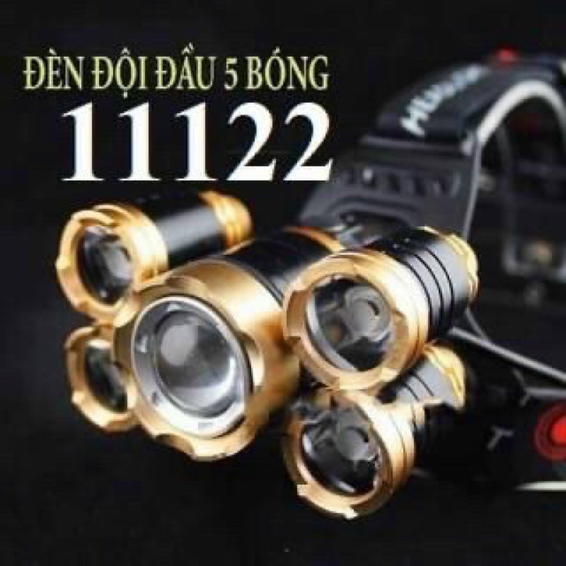 đèn pin đợi đầu 5 bóng chống nước siêu sáng