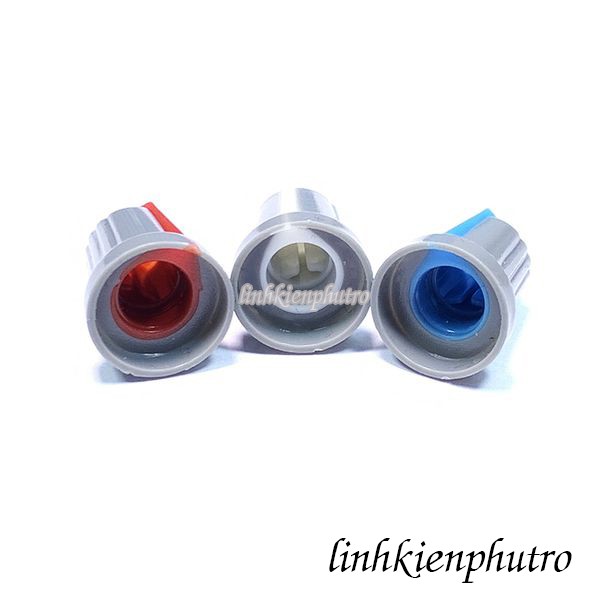 Combo 10 cái Núm Chiết Áp Nón 6mm Thân Xám - Trục D