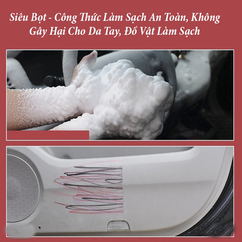 Chai xịt bọt vệ sinh nội thất ô tô Foam Cleaner Chai Lớn 650ML - Vệ sinh ghế nỉ, ghế vải, ghế Sofa