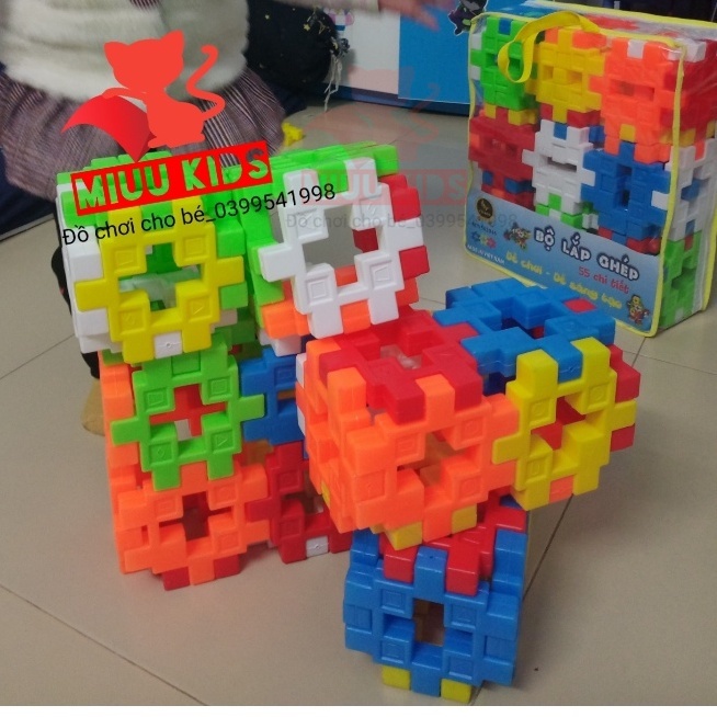 ( Miếng Ghép To An Toàn )Xếp Hình Lego Cao Cấp 55 Chi Tiết Hàng Việt Nam