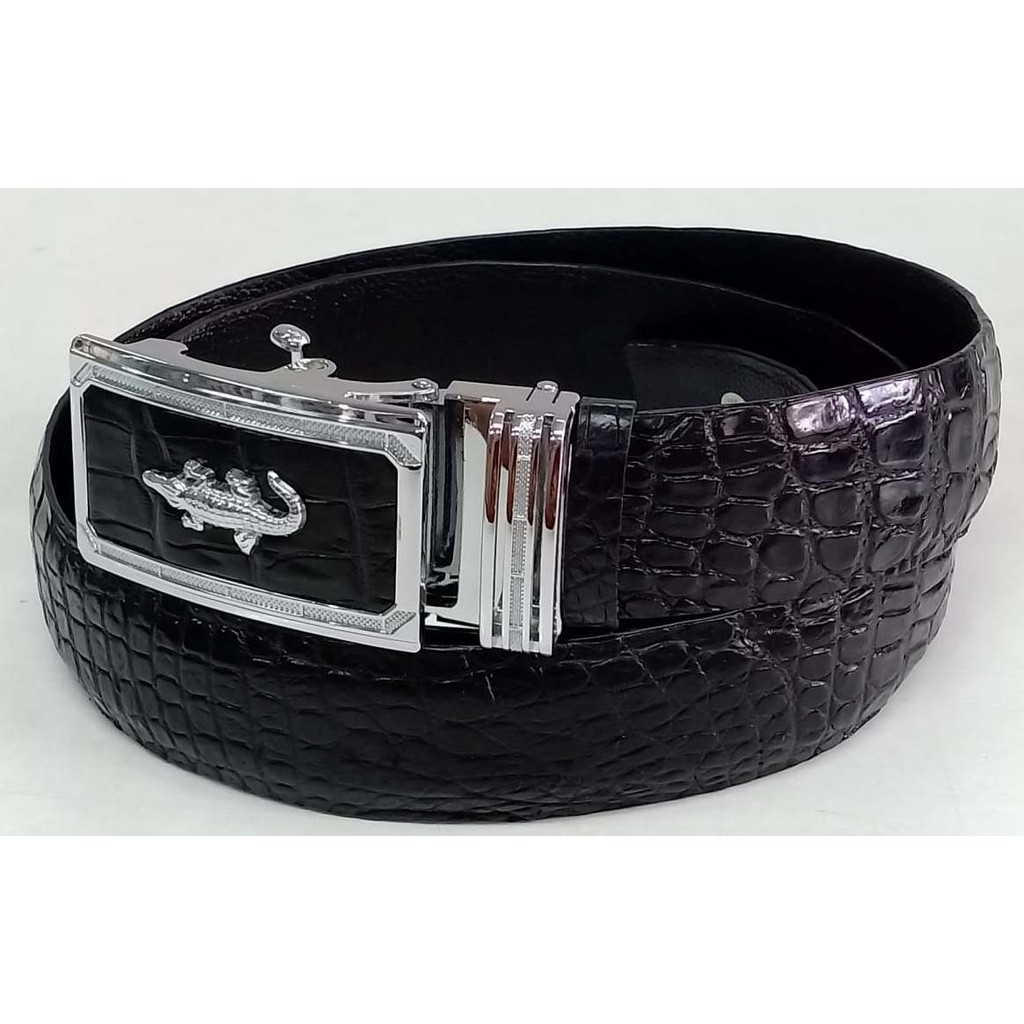 Dây Nịt Nam (DN - 100) Da Cá Sấu Không Nối Màu Đen Khóa Tăng 3f5 (Ngọc Tuệ Shop)