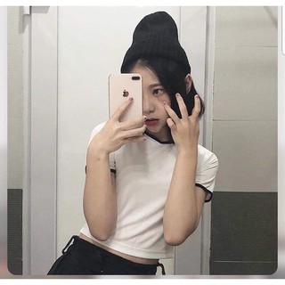 ÁO CROPTOP VIỀN ĐEN TRẮNG HOT