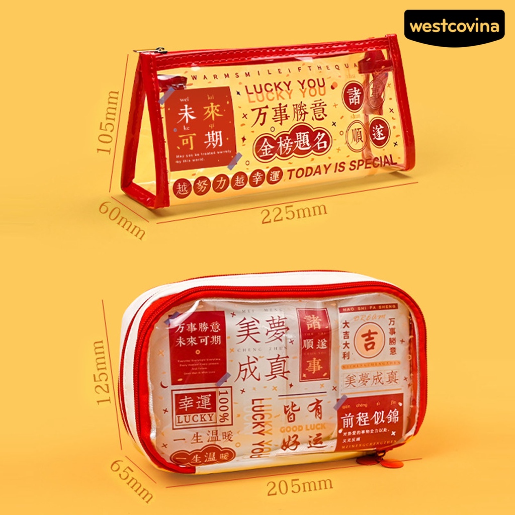 [Hot]✍Túi Đựng Bút PVC Phong Cách Năm Mới Trung Hoa Dễ Thương Cho Học Sinh