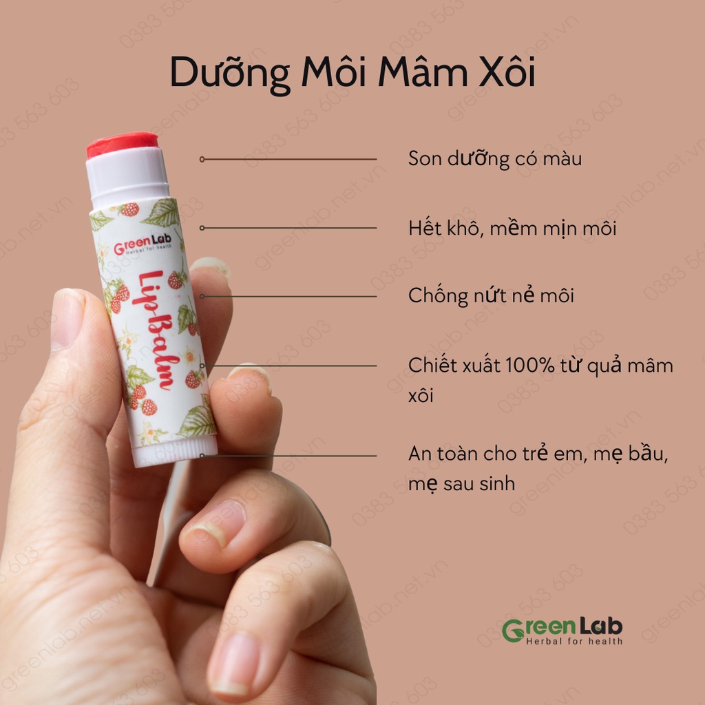 Son Dưỡng Môi GreenLab Môi Mềm Mại Giảm Thâm Môi 4g