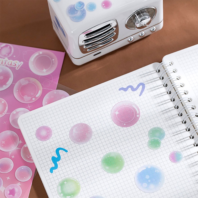 Goo Miếng Dán Trang Trí Sổ Tay Hình Chấm Bi Lấp Lánh 6 Kiểu
