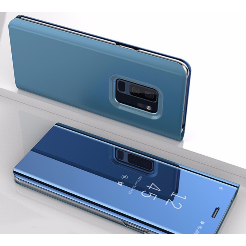 Bao da điện thoại nắp lật tráng gương chế độ xem rõ có giá đỡ cho Samsung Galaxy Note 20/ 8/ 9/ 10 Plus pro