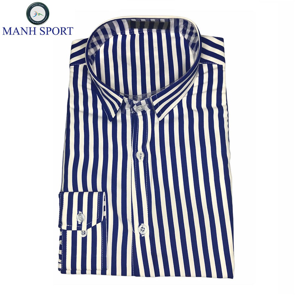 Áo Sơ Mi Nam Dài Tay Trắng Kẻ Sọc Đen Chất Vải Lụa Thô Cao Cấp Form Body Trẻ Trung [22] | BigBuy360 - bigbuy360.vn