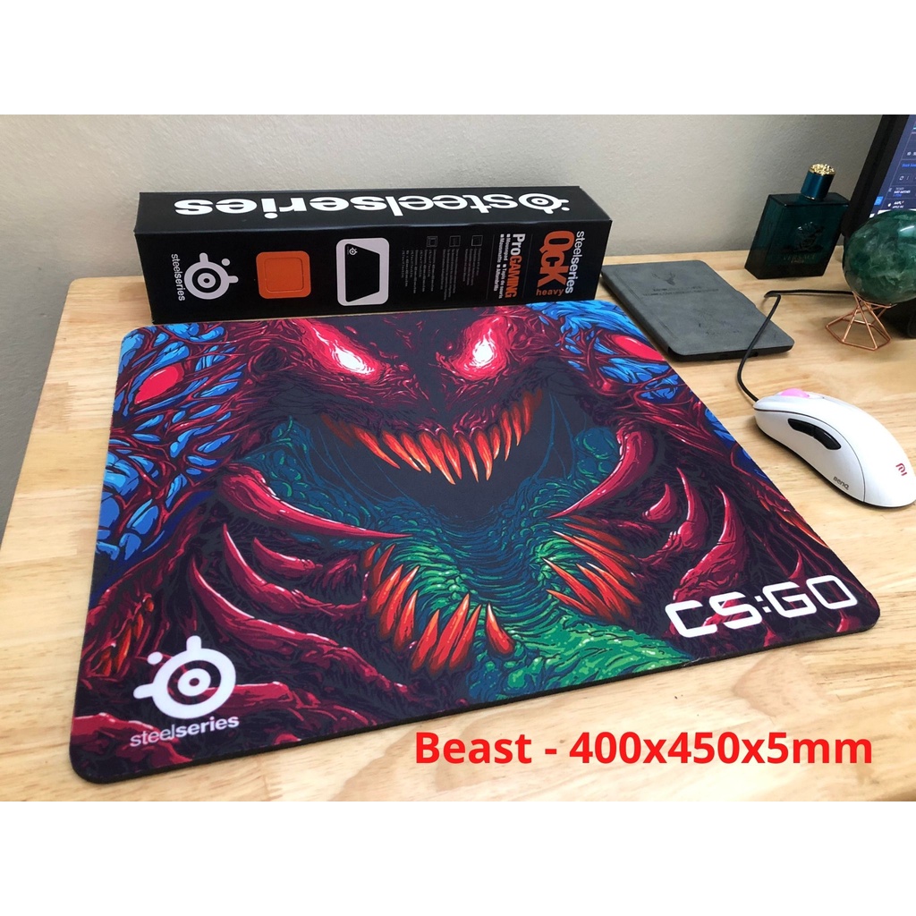 Lót chuột chơi game CSGO, Dota2, LoL kích cỡ 40x45 cm dày 4 đến 5mm, pad chuột chống trơn trượt