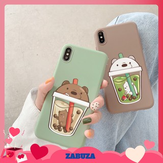 Ốp Lưng Iphone ❤️FREESHIP❤️ Giảm 5k khi Nhập Mã [ZABU5K] Ốp lưng Trà sữa gấu - Chất Dày Đẹp IP
