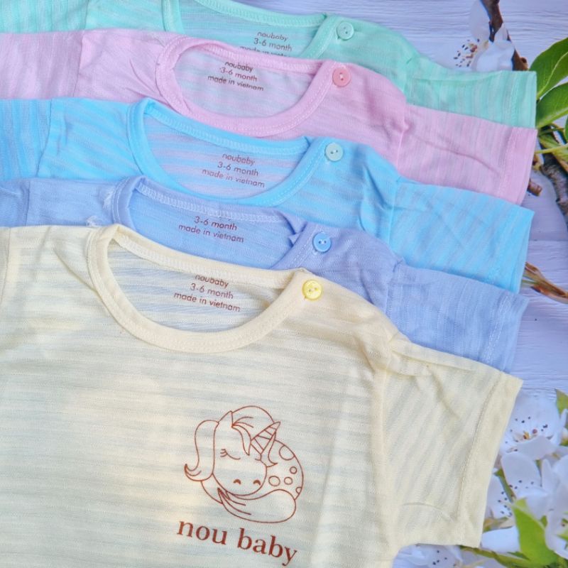 [Ảnh Thật] Bộ Quần Áo Cộc Tay - Cài Vai Cho Bé NouBaby Vải Thông Hơi