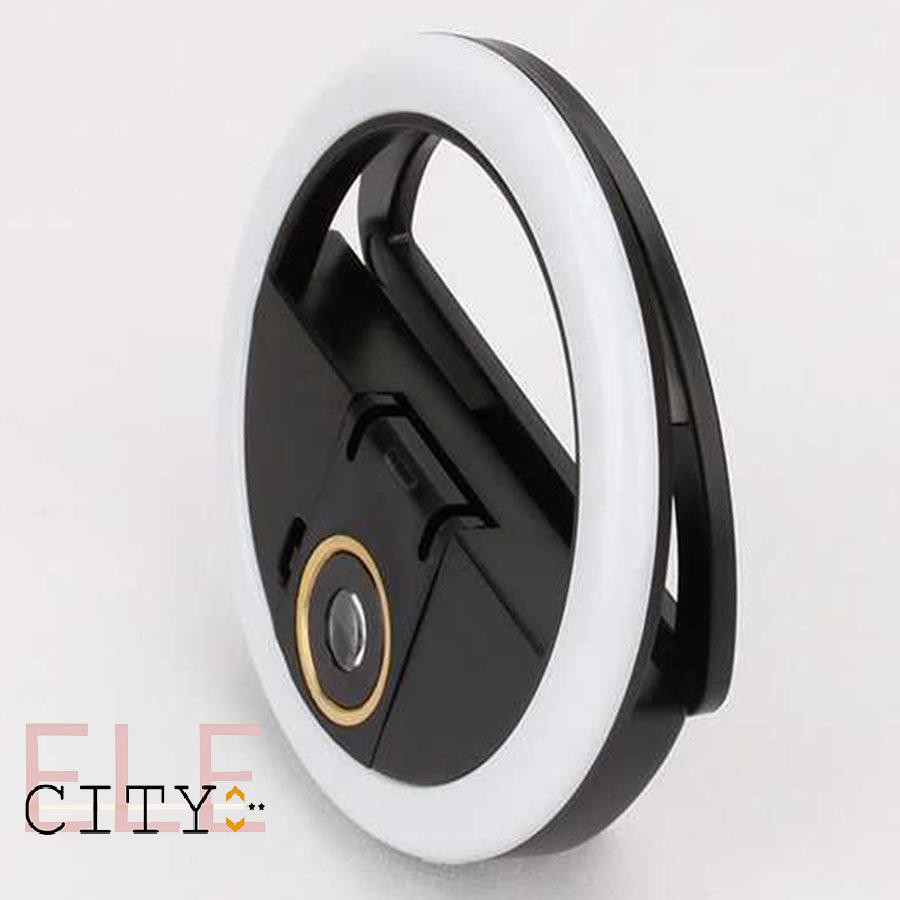 111ele} Rechargeable Selfie LED Ring Light Flash Fill Light With Lens Camera