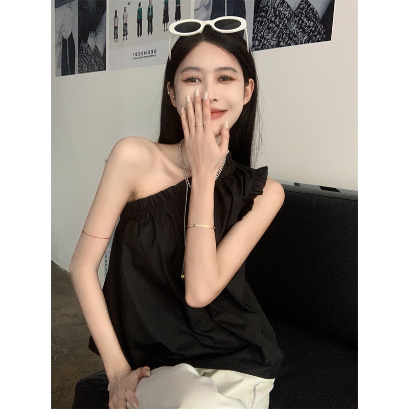 Áo Croptop Sát Nách Phối Ren Hoa Thiết Kế Hợp Thời Trang