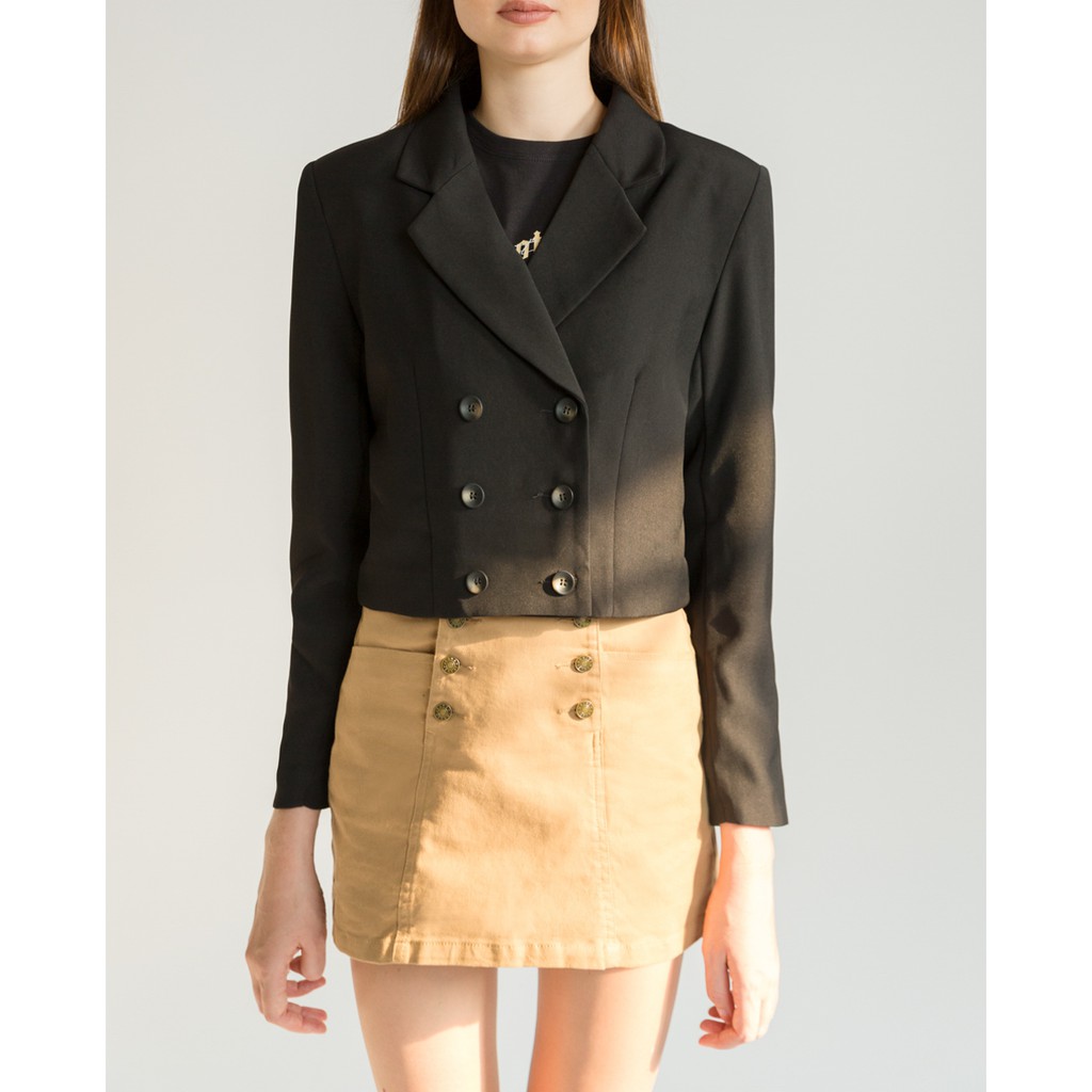 Áo khoác vest croptop nút cách điệu - 10706537 J-P Fashion