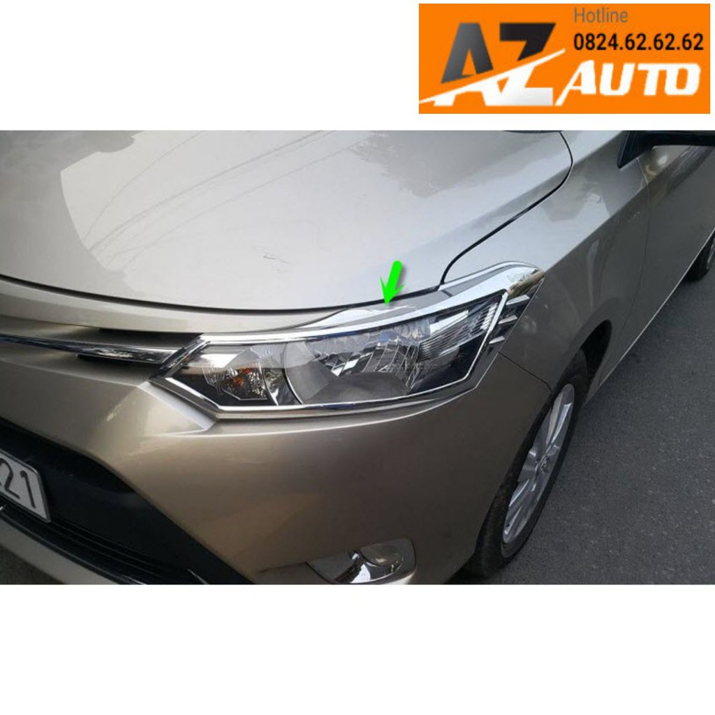 Ốp viền đèn pha Toyota Vios 2014-2018 - hàng cao cấp