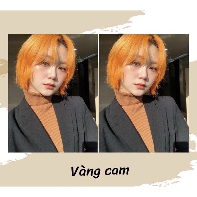 Trọn bộ Thuốc nhuộm tóc màu Vàng Cam, nhuộm tóc tại nhà dễ dang, dưỡng tóc, tặng kèm trợ nhuộm (Mẫu mới nhất)