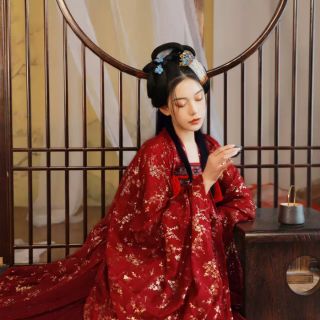 [Thanh Lý] Áo khoác Hán phục Túy Hồng Nhan đỏ/đen (hàng sẵn)