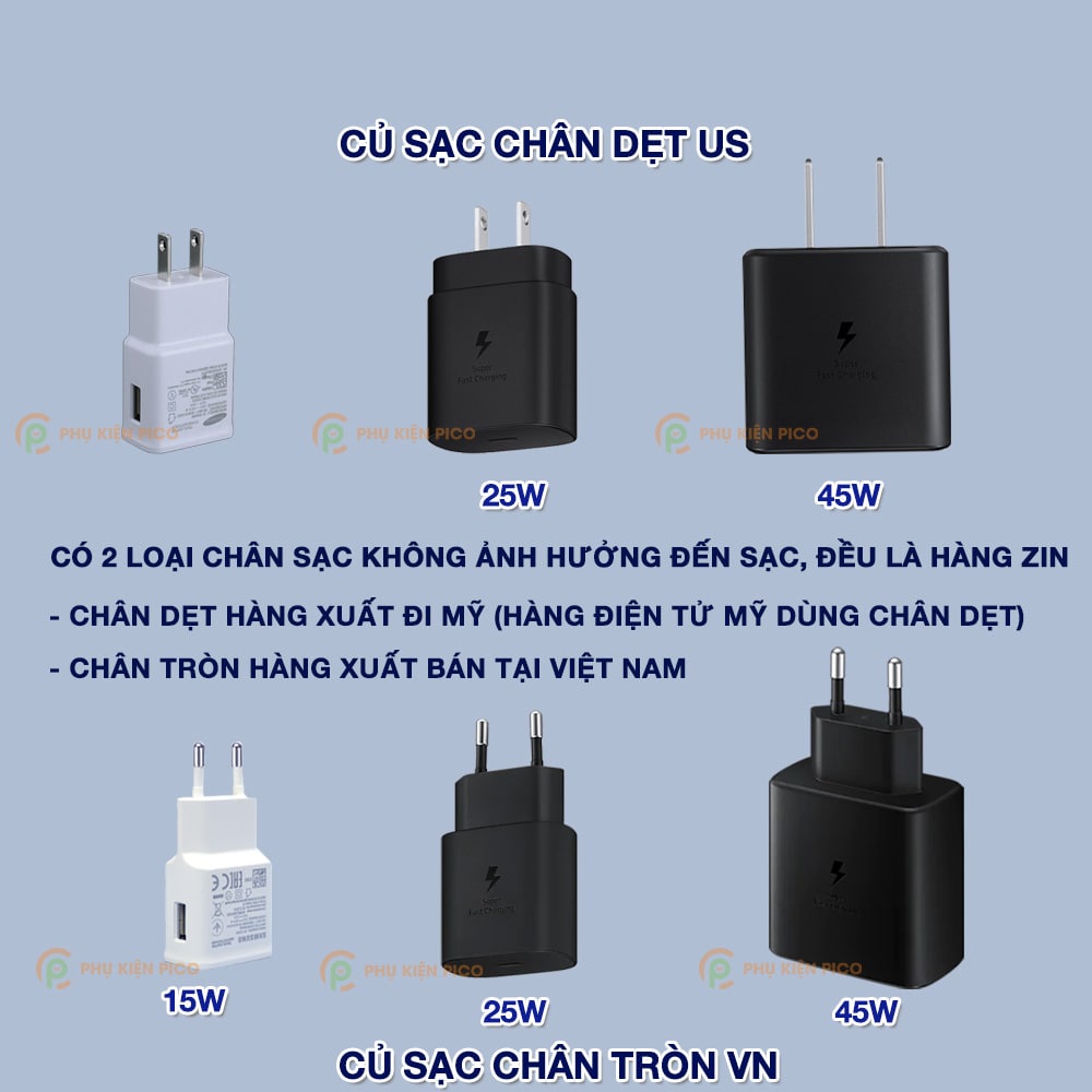 Củ sạc cáp nhanh Samsung 15W 25W 45W Note /8/9/10/20/ S10/S20/S21/Plus/Ultra - Cáp sạc nhanh Samsung Type C