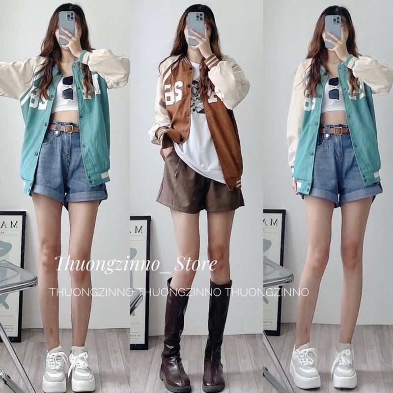 [Ảnh thật/Video]Áo bomber jacket E426 dày dặn Hàn Quốc Áo khoác chống nắng hàng Quảng Châu