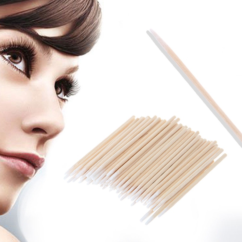 [Hàng mới về] Set 100 tăm bông mini cán gỗ dài làm đẹp đa năng tiện lợi