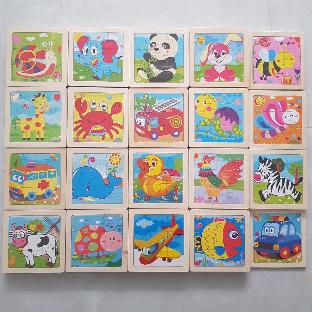 Tranh ghép gỗ 9 mảnh siêu đẹp 11x11cm