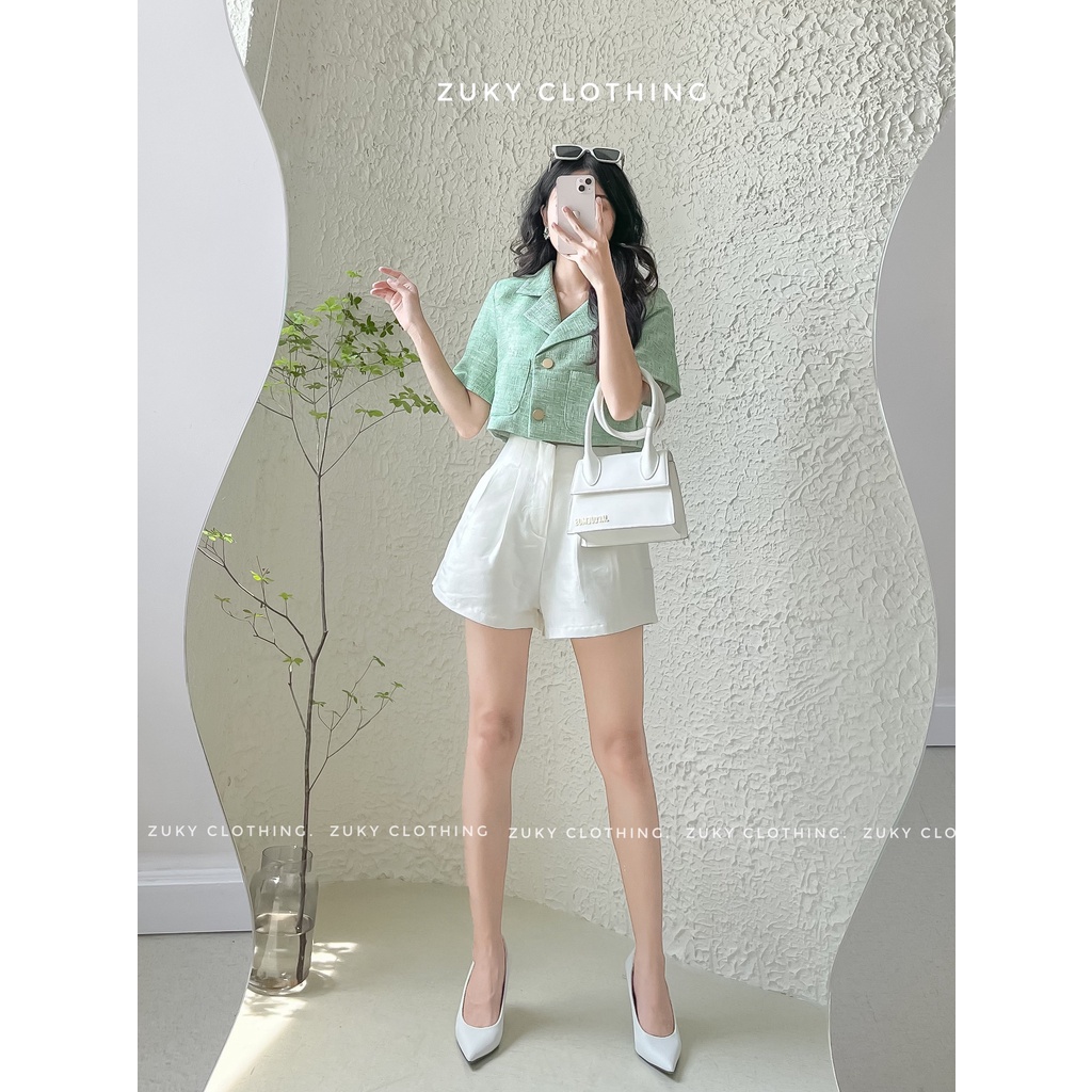 ZUKY Áo vest croptop mix quần ngắn