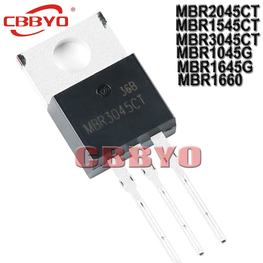 10 Cái MBR2045CT MBR2045 TO-220 MBR1545CT MBR3045CT MBR1545 MBR3045 MBR1045G MBR1045 MBR1645G MBR1645 MBR1660 MBR1660G TO220-2 Mới