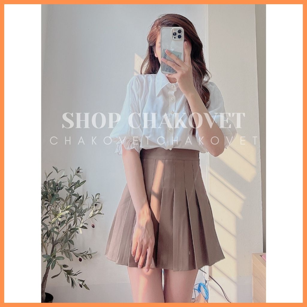 Áo sơ mi nữ tay lỡ màu trắng A8131, kiểu áo nữ cúc ngọc tay bo chun tiểu thư sang chảnh phong cách thời trang hàn quốc | BigBuy360 - bigbuy360.vn