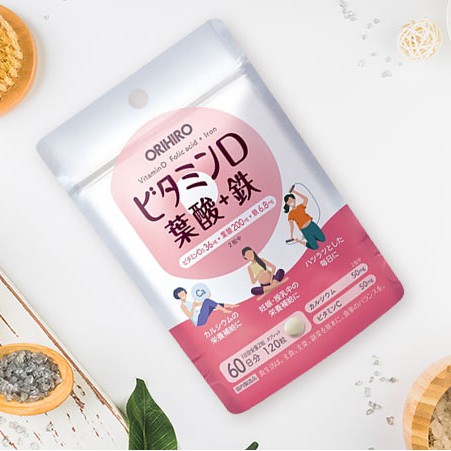 Viên uống vitamin D axit folic sắt Orihiro 120 viên – giúp bổ sung dinh dưỡng cho mẹ bầu, giúp thai nhi khỏe mạnh