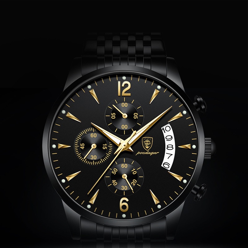 Đồng Hồ Nam Chính Hãng P0EDAGAR Dây Da Cao Cấp Phong Cách Thời Trang Sang Trọng, Có Lịch Ngày Đẹp Giá Rẻ