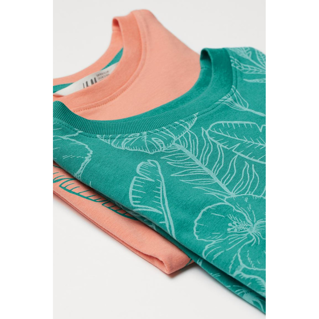 Set 2 áo phông xanh cam HM H&amp;M_hàng chính hãng authentic
