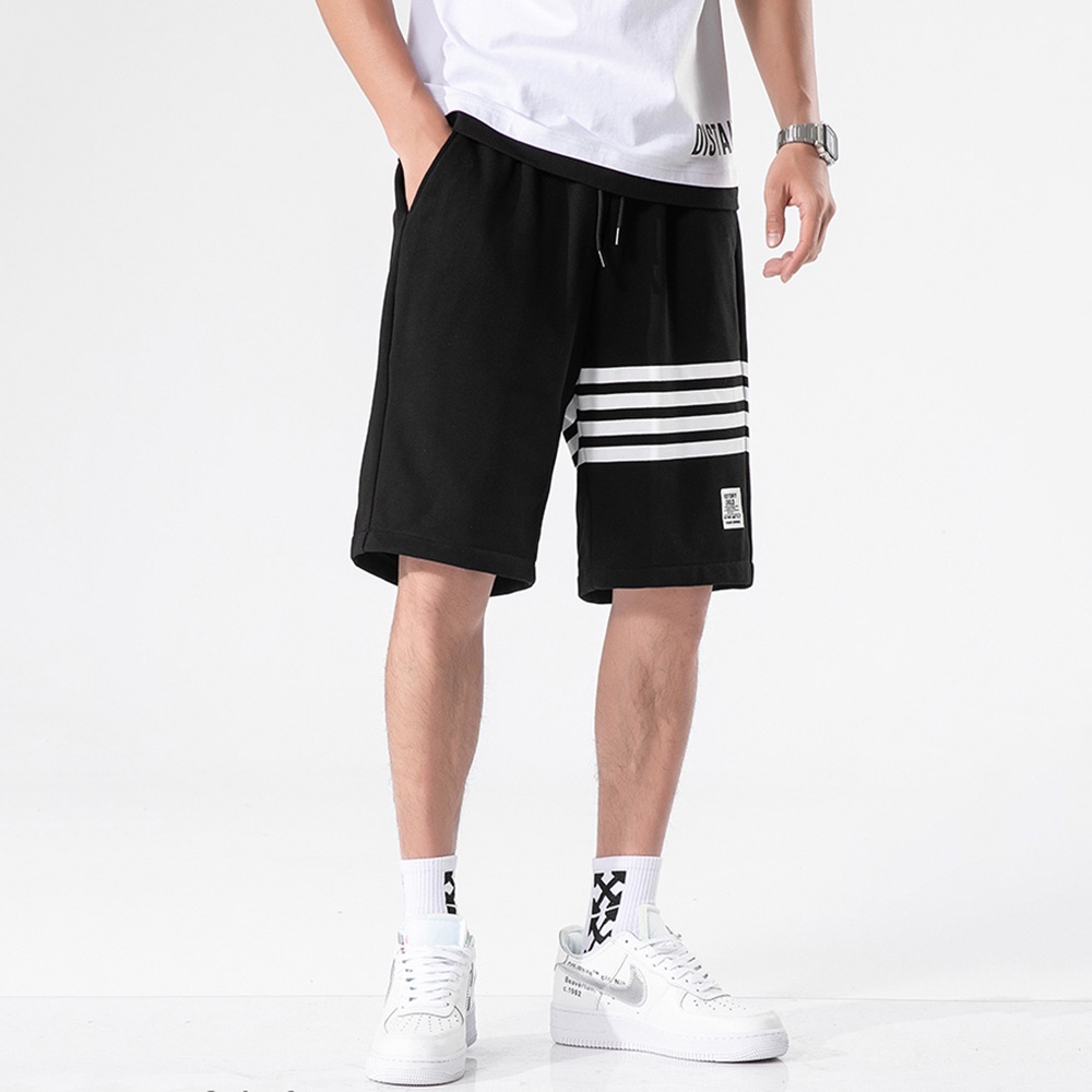 Combo Áo Thun Nam Trắng Loang Vằn Kết Hợp Quần Shorts Đùi Phối Sọc SET GHEP TOP 181 + SHORTS 16