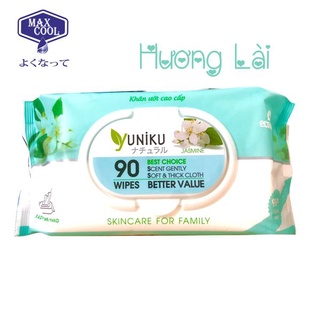 1 gói khăn ướt YUNIKU 90 tờ xanh ngọc - hương lài