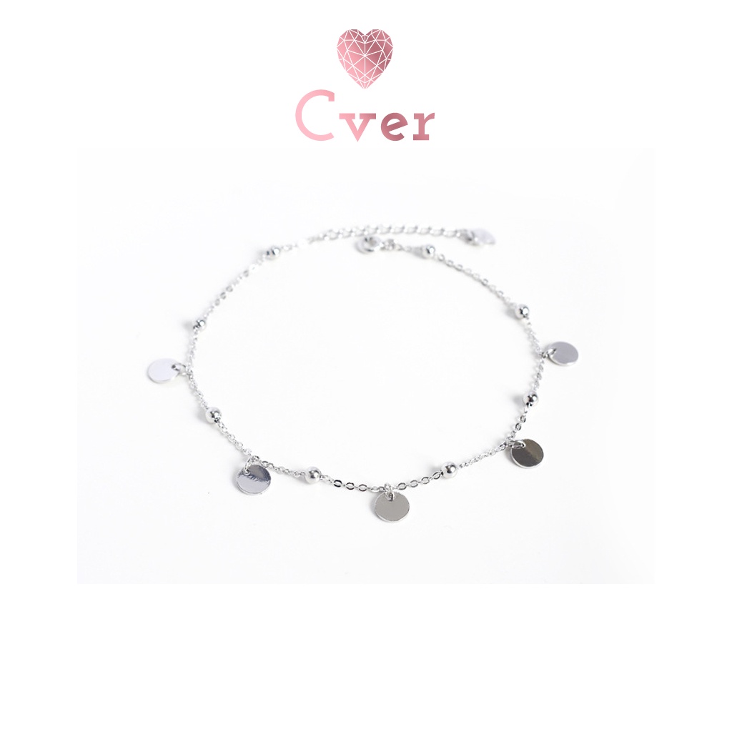 Lắc chân bạc Cver SilverS925 thiết kế mặt bạc tròn, tua rua xinh xắn LC-B89