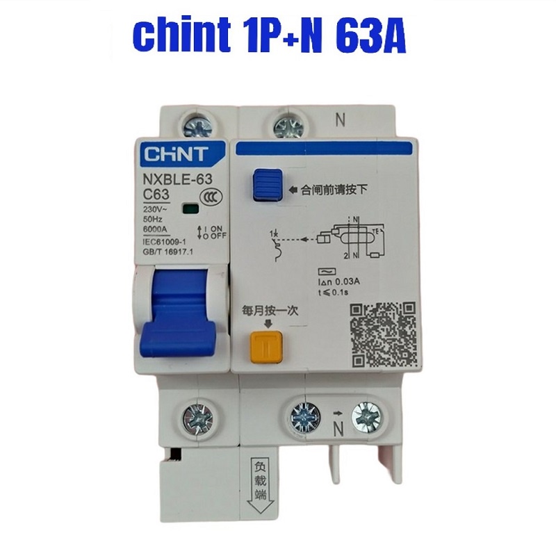 Áp Tô Mát Chống Giật, Chống Dòng Rò CHINT 1PN 16A,20A, 25A, 32A, 40A, 63A /220V  - Thiết Bị Điện ENERGY