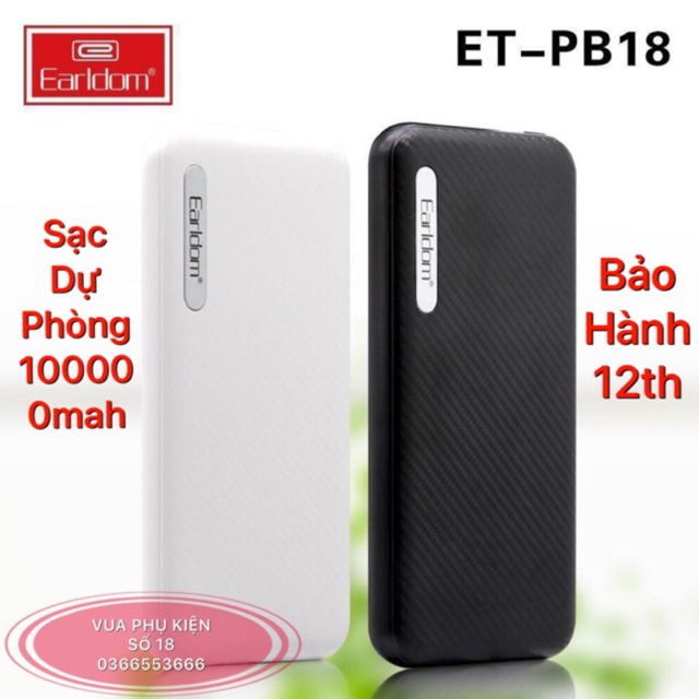 [CHÍNH HÃNG] Sạc dự phòng EARLDOM 10000mah 