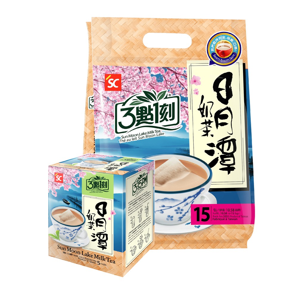 Trà sữa Đài Loan túi lọc 3:15PM hồ nhật nguyệt Sun Moon Lake túi 15 gói (20g/gói)