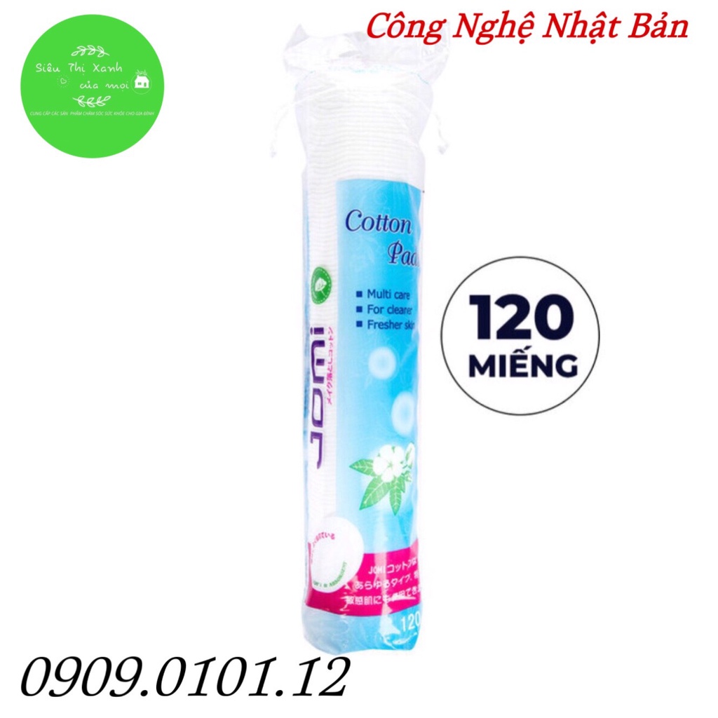 Bông tẩy trang Jomi nhật bản chính hãng 120 miếng 100% bông tự nhiên