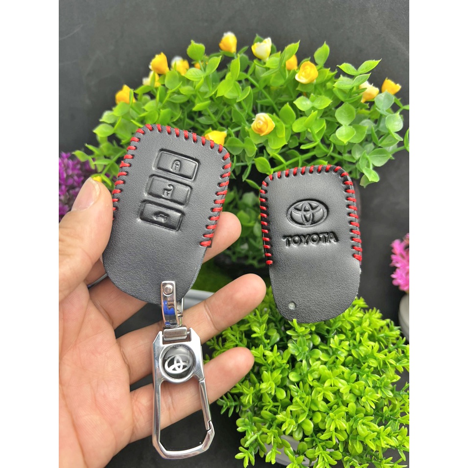 Bao Da chìa khóa smartkey  xe Toyota Vios 2019-2022 , chất liệu da Bò nguyên miếng.