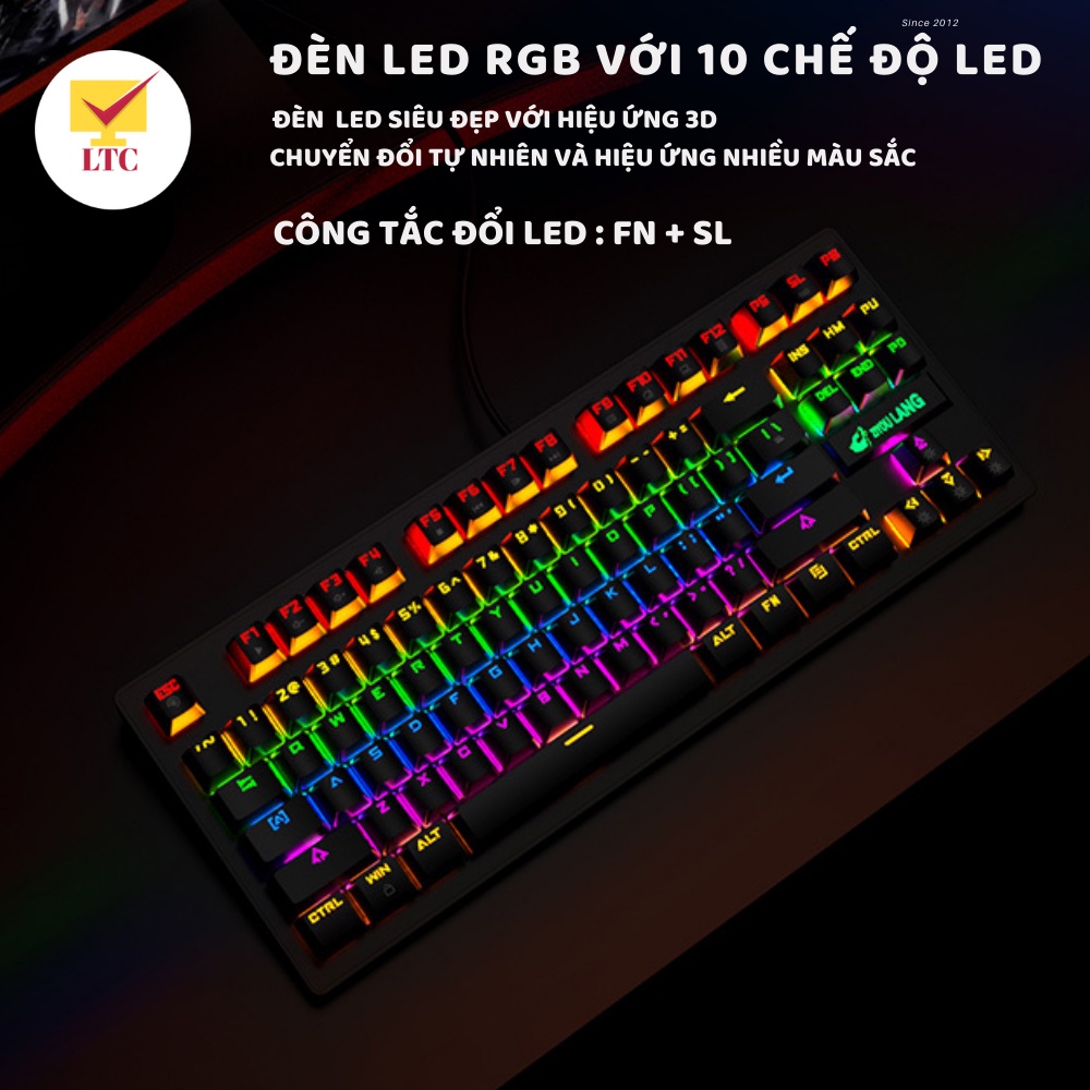 Bàn phím cơ gaming máy tính K2 PRO 2022, Có 10 chế độ led khác nhau, thích hợp chơi game, dùng văn phòng cho pc, laptop.