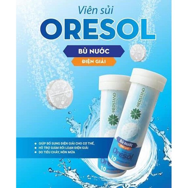 Viên Sủi Oresol Bù Nước Điện Giải- Lọ 10 Viên