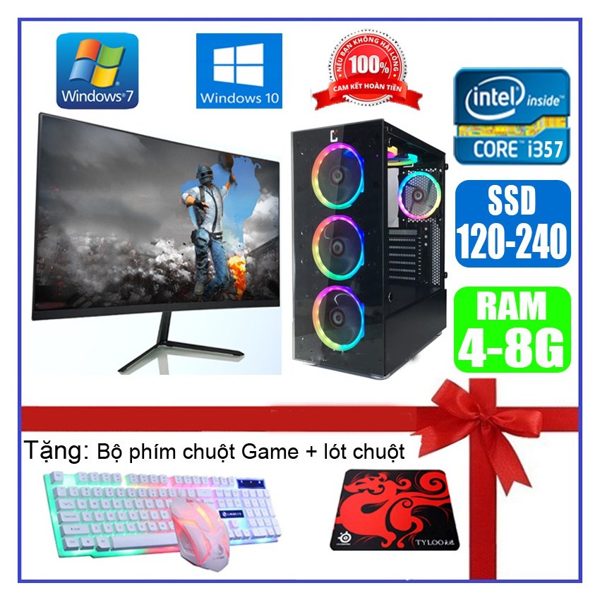 Bộ máy tính PC Game + Màn  FullHD 24 inch i7 /i5 /i3 chơi PUBG mobile, PUBG lite, LOL, CF đột kích, Fifa, Cs + Quà | BigBuy360 - bigbuy360.vn